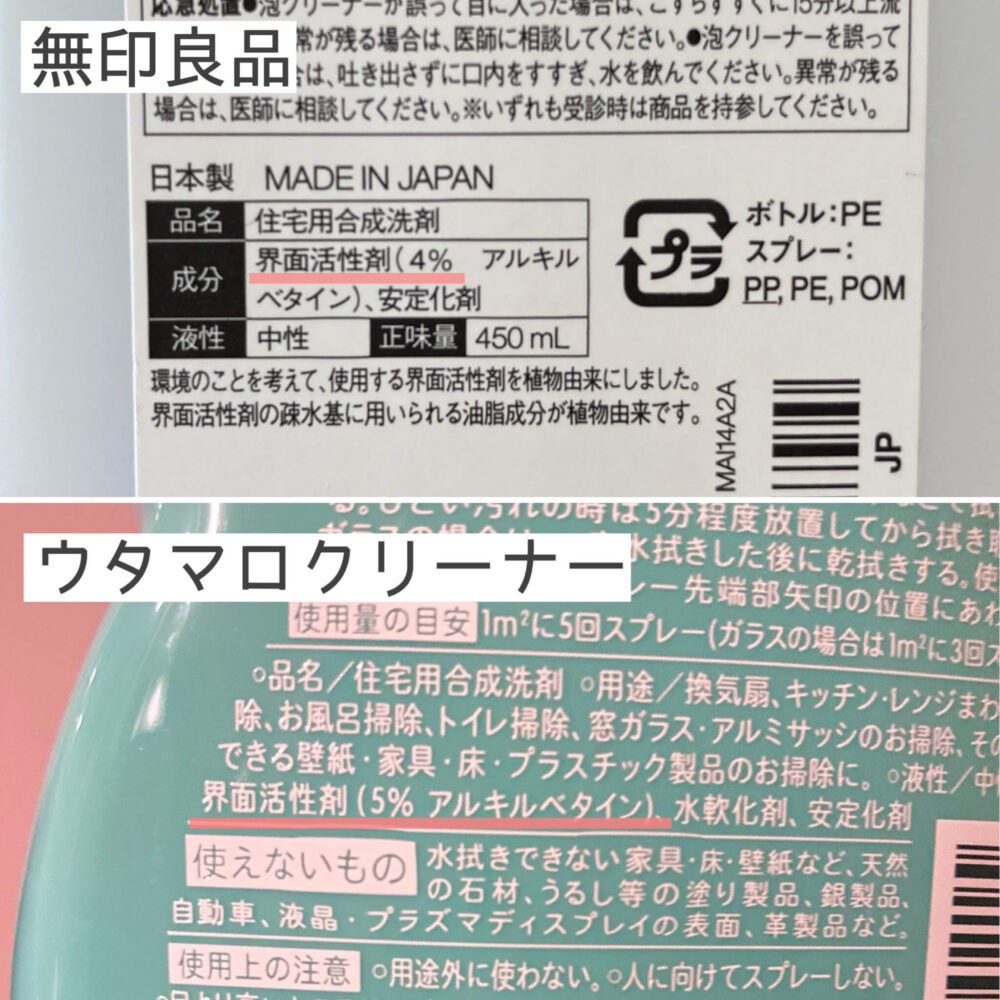 界面活性剤の比較